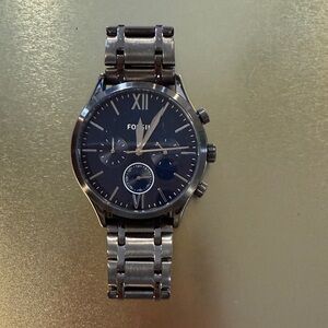 Fossil Black Dial Stainless Steel Chronograph Watch